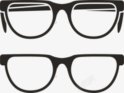 矢量验光黑色卡通框架眼镜高清图片