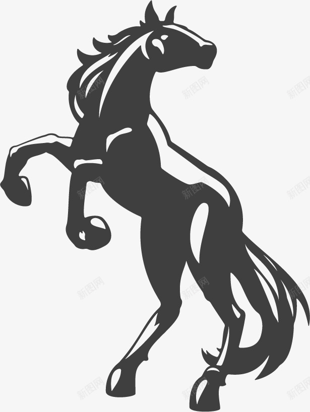 嚎叫的黑马png免抠素材_新图网 https://ixintu.com 个性标志 动物标志 嘶叫的马 标志图形