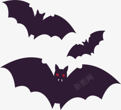 万圣节恐怖的蝙蝠矢量图素材