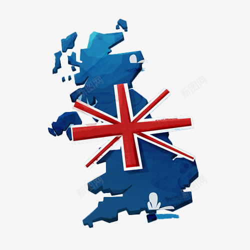 英国国旗地图png免抠素材_新图网 https://ixintu.com 不规则图案 卡通 旗帜 英国 英国地图