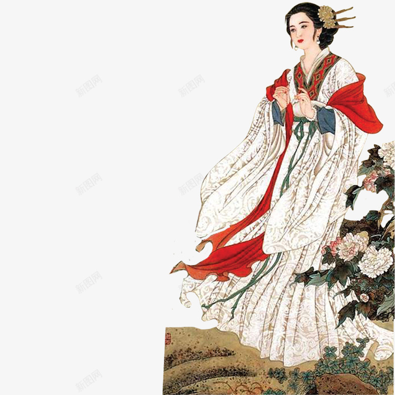 美人图png免抠素材_新图网 https://ixintu.com 中式 仕女 古代仕女图 古典美女 美人图