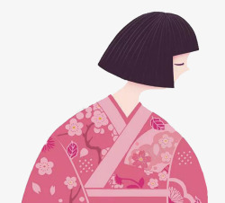 日式人物手绘装饰插图母亲节妈妈插画高清图片