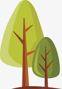 绿叶茂盛茁壮长大的树木矢量图高清图片