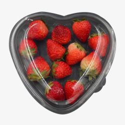 盒子素描爱心盒装草莓采摘图标高清图片
