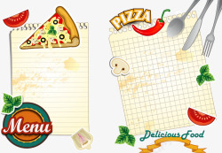 卡通披萨菜单矢量图海报