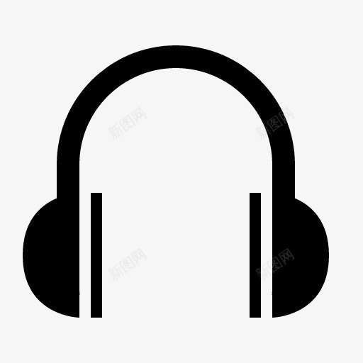 黑色耳机图标装饰png_新图网 https://ixintu.com 图标 耳机 装饰 黑色