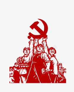 党和人民红色抗战军人装饰高清图片