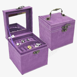 开盒子开馨宝欧式三层首饰盒紫色高清图片
