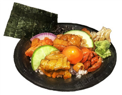 日式盖饭日式料理高清图片