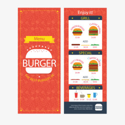 创意汉堡菜单矢量图海报