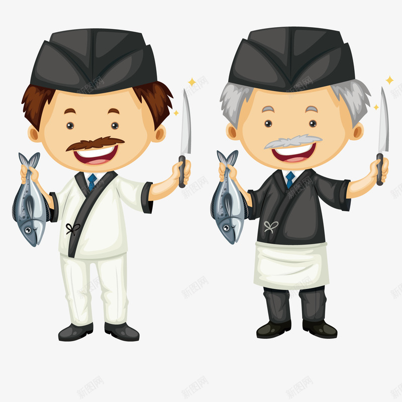 和服厨子png免抠素材_新图网 https://ixintu.com 刀子 宰杀 日式 男性