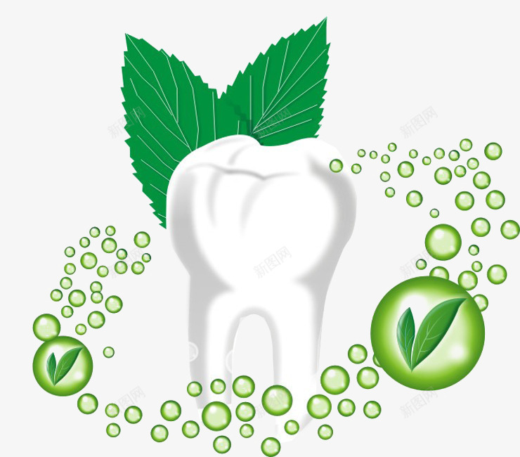 健康牙齿元素png免抠素材_新图网 https://ixintu.com 保护 健康 清新 牙齿 绿色
