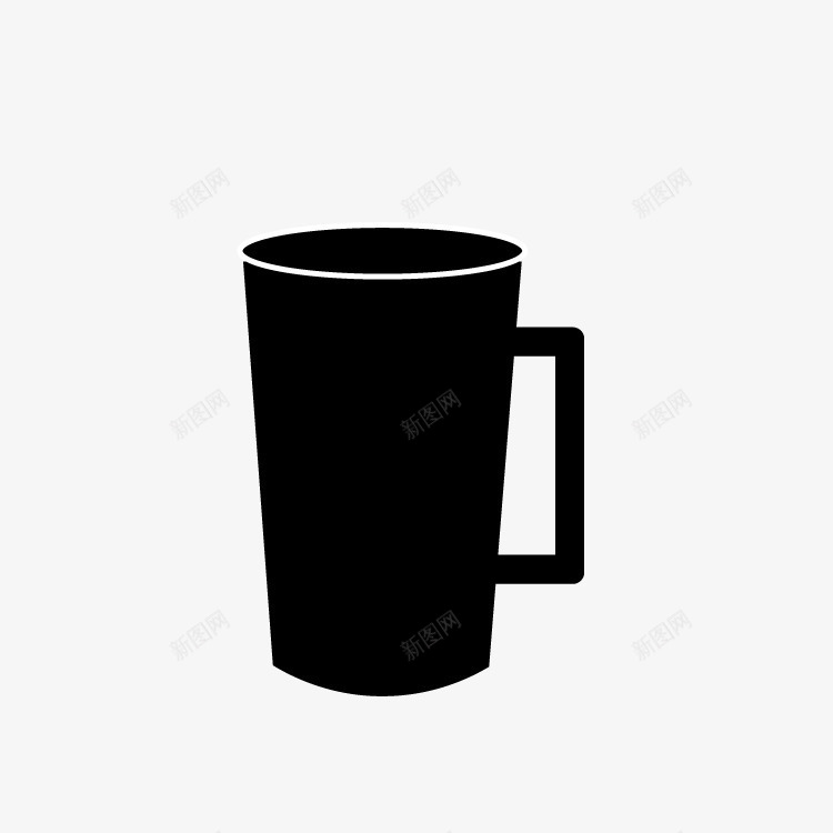 一个黑色的水杯标志图标png_新图网 https://ixintu.com 卡通手绘 手绘水杯 杯子 水杯 装饰图 黑色水杯