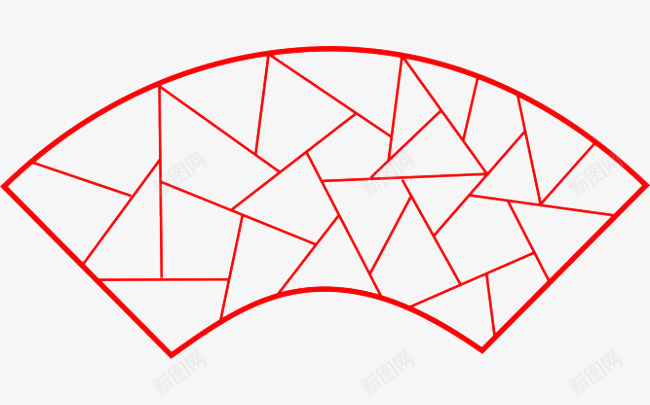 扇形框架png免抠素材_新图网 https://ixintu.com 不规则 图形 扇形 框架 红色