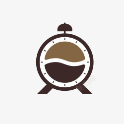 创意时钟样式咖啡标志案素材