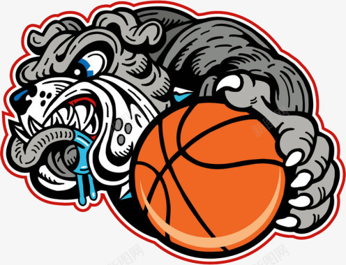 霸气体育狂犬与篮球图标图标