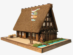 日式茅草屋模型素材