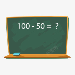绿色黑板上的加法等式矢量图素材