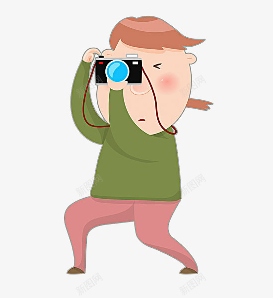 卡通摄影师png免抠素材_新图网 https://ixintu.com PNG图形 PNG装饰 人物 卡通 拍摄用具 挂着相机 摄影师 照相机 装饰