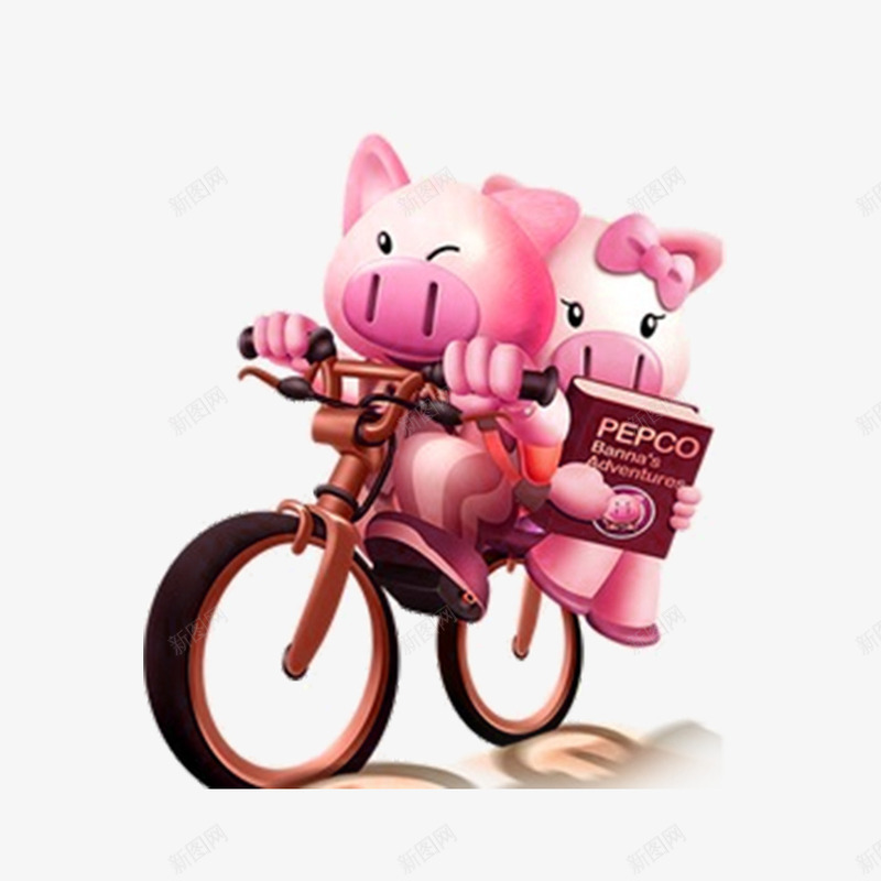 可爱卡通小猪猪png免抠素材_新图网 https://ixintu.com 单车 可爱 唯美爱情 小猪 浪漫爱情 爱情 骑单车