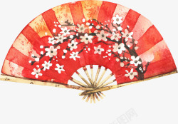 梅花扇手绘中国古风扇子高清图片