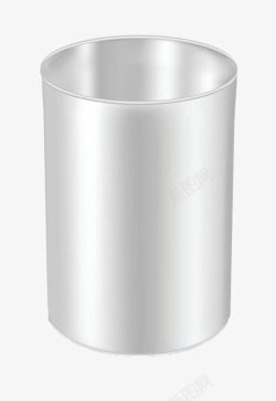 银色的罐子银色反光无盖的金属罐子实物高清图片
