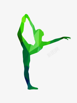 绿色不规则集合效果舞动青春舞者素材