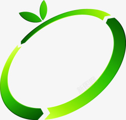 圆环旋转箭头绿色圆环高清图片