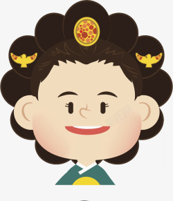 一个头发一个盘着头发的韩国阿姨高清图片