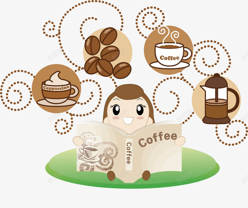 手绘咖啡菜单png免抠素材_新图网 https://ixintu.com 咖啡 喝咖啡 手绘 菜单