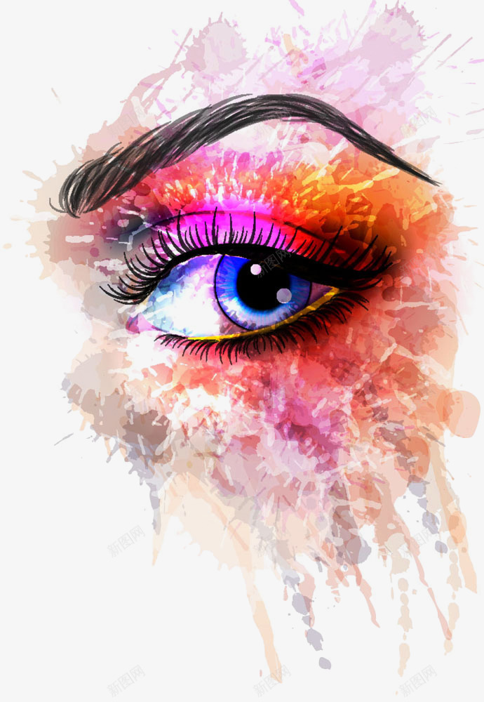 彩绘唯美眼睛png免抠素材_新图网 https://ixintu.com 唯美眼睛 彩绘 彩绘人物 彩色手绘 手绘 抽象 眼睛