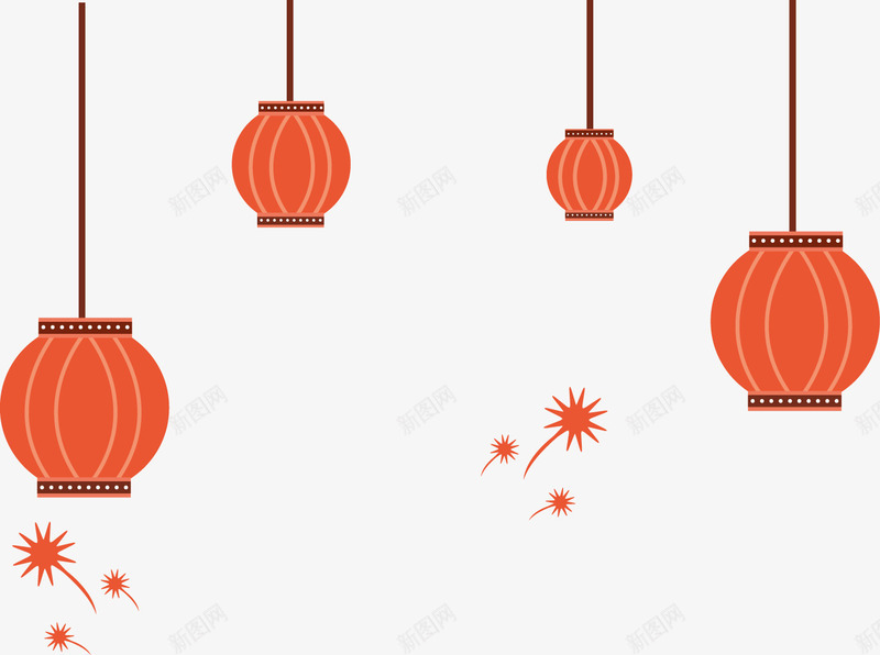 扁平灯笼矢量图ai免抠素材_新图网 https://ixintu.com 扁平 新年免费矢量素材图片 新年矢量图 新年矢量图库 新年矢量图素材 新年矢量素材 灯笼 红色 节日 矢量图