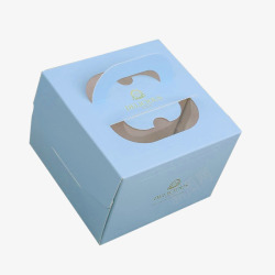 手提盒子淡蓝色蛋糕盒高清图片