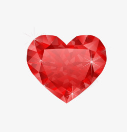 红色水晶心手绘红色爱心图高清图片