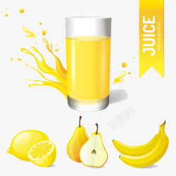黄色水果和果汁素材