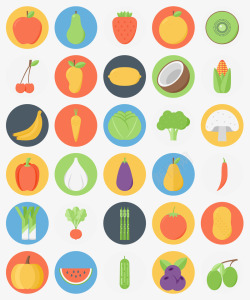 简化图形水果蔬菜简化图形图标矢量图高清图片