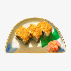 半圆盘子肉松卷寿司高清图片