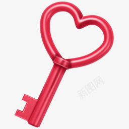 红色的心形钥匙图标png_新图网 https://ixintu.com heart 心 心形 钥匙