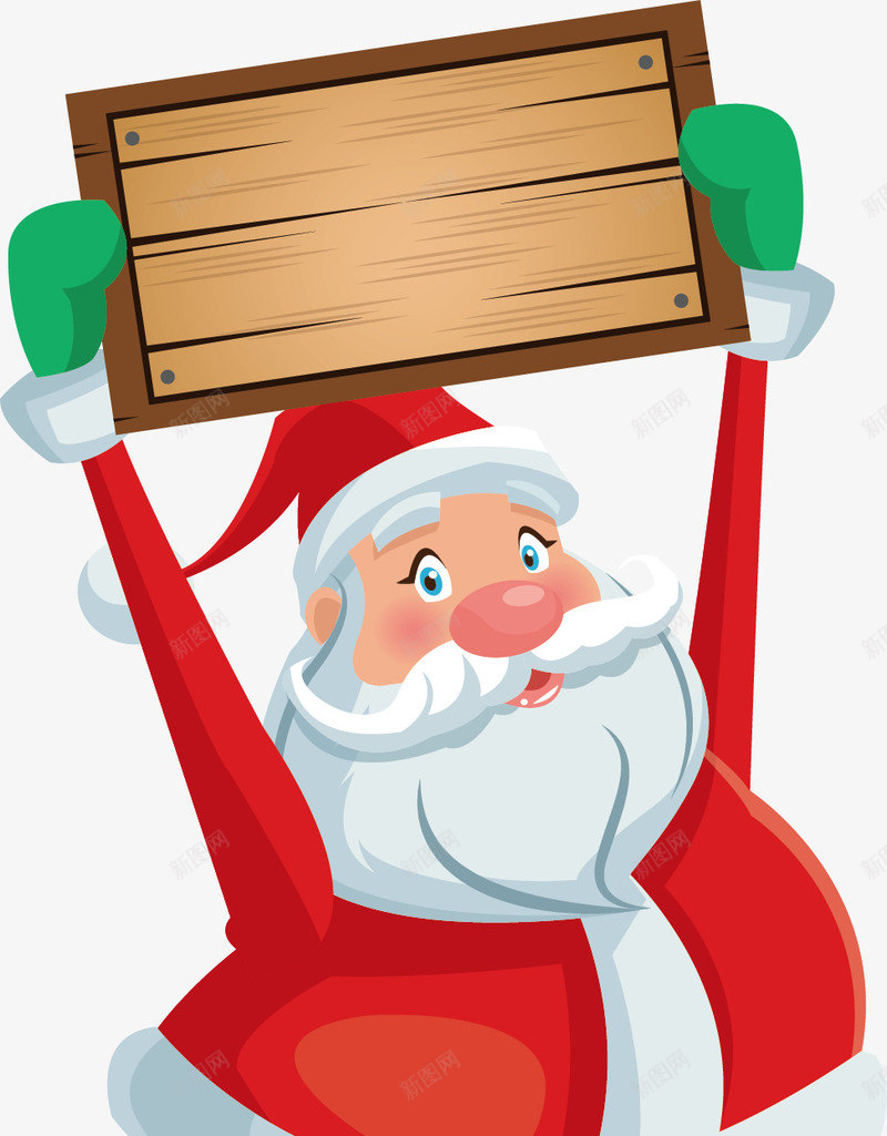 举木牌圣诞老人png免抠素材_新图网 https://ixintu.com 举木牌 卡通 商务 圣诞老人 壁纸 封面 彩色手绘 插图