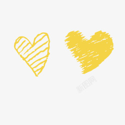 爱心笔刷黄色粉笔笔刷清晰高清图片
