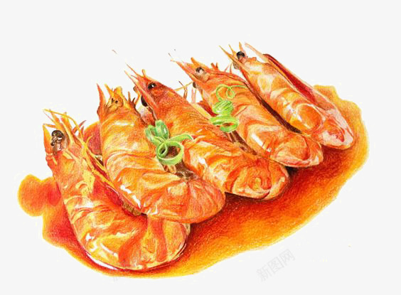 大虾png免抠素材_新图网 https://ixintu.com 中式料理 日系料理 炖大虾 虾仁 鲜虾