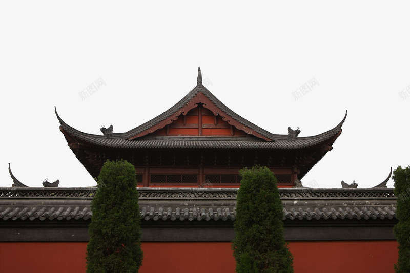 日式红墙对称雕刻墙檐png免抠素材_新图网 https://ixintu.com 墙檐 日式 红墙