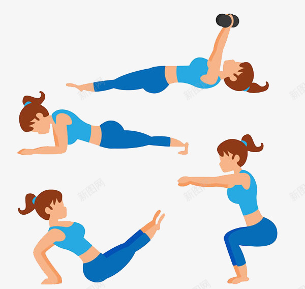 正在做运动的女子png免抠素材_新图网 https://ixintu.com 健身美女 减肥 运动 锻炼 锻炼美女