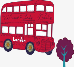 不规则对话框免费下载红色双层汽车不规则图形英国旅游图标高清图片