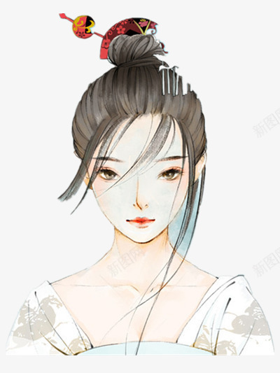 日本绘画女png免抠素材_新图网 https://ixintu.com 唯美 手绘 清新 美女 美术