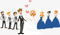 结婚伴侣卡通手绘伴侣结婚海报高清图片