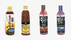 卡通韩文调味料素材