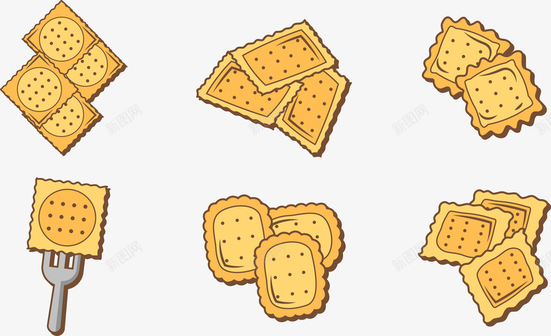 特色饼干矢量图ai免抠素材_新图网 https://ixintu.com 不规则 形状 正方形 特色食物 矢量PNG 饼干 矢量图