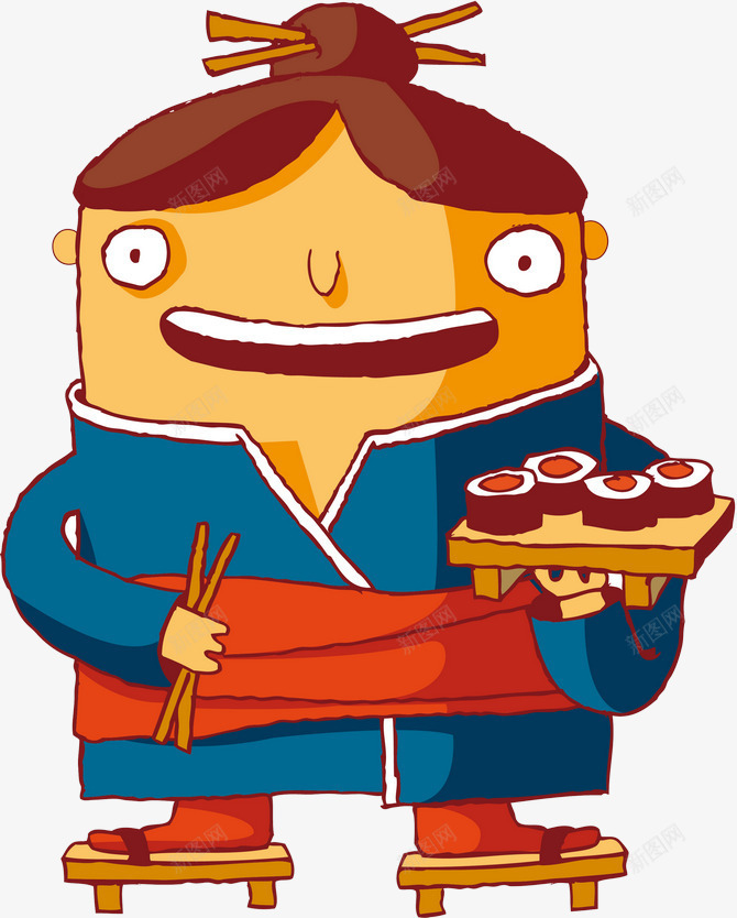 日式料理厨师png免抠素材_新图网 https://ixintu.com 卡通 厨子 厨师 手绘服务生 料理 服务生 美食