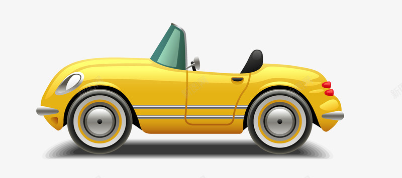 卡通手绘黄色的汽车png免抠素材_新图网 https://ixintu.com 创意 动漫动画 卡通汽车 手绘 车辆 黄色的汽车